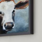 "Young Calf" - Art Print in Burnt Sienna by Amanda Phelps - Frame Close-up
