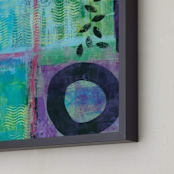 "Abstract with Leaves" - Art Print in Grass Green by Laura Bolter - Frame Close-up