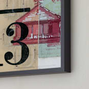 "Schoolhouse Rock No.1" - Art Print in Red by Kelly Maron Horvath - Frame Close-up