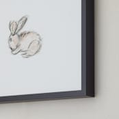 "Little Bunny Blue" - Art Print in Bunny Pink by Mande Calhoun - Frame Close-up