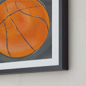 "Basketball-Gray" - Art Print in B Ball Orange by Rebecca Marchese - Frame Close-up