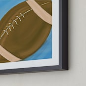 "Football-Sport" - Art Print in blue dailies by Rebecca Marchese - Frame Close-up