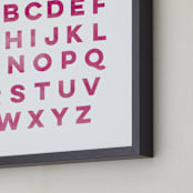 "Watercolor Alphabet " - Art Print in Princes Pink by Belia Simm - Frame Close-up