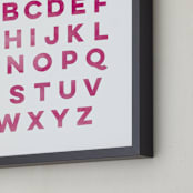 "Watercolor Alphabet " - Art Print in Princes Pink by Belia Simm - Frame Close-up