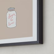 "Nursery-Sugar & Spice" - Art Print in Nude by Nancy Noreth - Frame Close-up