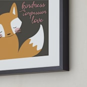 "kind fox" - Art Print in charcoal by peetie design - Frame Close-up
