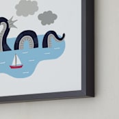 "Loch Ness" - Art Print in Deep Ocean by Katie Zimpel - Frame Close-up
