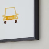 "Yellow Car Art" - Art Print in race car  yellow by Jan Dolby - Frame Close-up