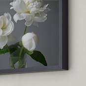 "three white peonies" - Art Print in white and green by Elizabeth Pyle - Frame Close-up