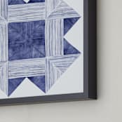 "folded" - Art Print in blue pen by Leanne Friedberg - Frame Close-up