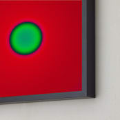 "Sun in the dust. Variations 20" - Art Print in Intense Red Green Dot by Arash Fattahi Acosta - Frame Close-up