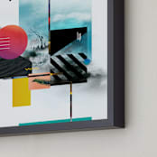"A Study of Shapes" - Art Print in Hot Pink by Augusto Paolo Bringas Dizon - Frame Close-up