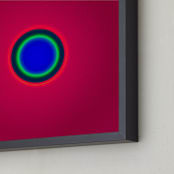 "Sun in the dust. Variations 52" - Art Print in Red and Green by Arash Fattahi Acosta - Frame Close-up