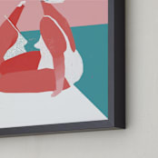 "Bask" - Art Print in Teal by Katie Spak - Frame Close-up