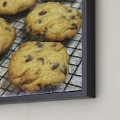 "Chocolate Chip Cookies Right Out Of Oven" - Art Print in Yellowish Brown by Andy Mars - Frame Close-up