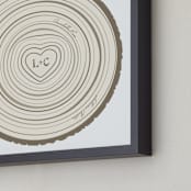 "Family Tree Rings" - Personalized Art Print in Bark by Jessie Steury - Frame Close-up
