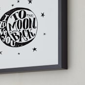 "...to the moon and back" - Art Print in minimal by Matthew Taylor Wilson - Frame Close-up