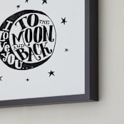 "...to the moon and back" - Art Print in minimal by Matthew Taylor Wilson - Frame Close-up