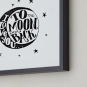 "...to the moon and back" - Art Print in minimal by Matthew Taylor Wilson - Frame Close-up