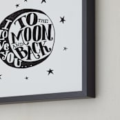 "...to the moon and back" - Art Print in minimal by Matthew Taylor Wilson - Frame Close-up