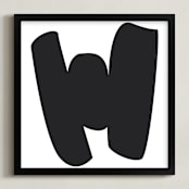 "B & W Ode 4" - Art Print in Black by koshi - Framed