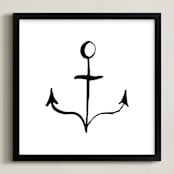 "Anchor in Ink" - Art Print in Black by Two if by Sea Studios - Framed