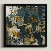 "Urban Nylons Two" - Art Print in Mustard Yellow by Emily Magone - Framed