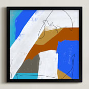 "Enrapture" - Art Print in Cerulean Blue by Studio Shines - Framed