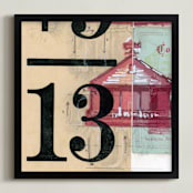 "Schoolhouse Rock No.1" - Art Print in Red by Kelly Maron Horvath - Framed