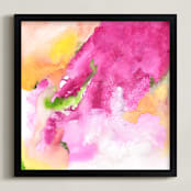 "A Balcony" - Art Print in Bougainvillea by Laura Viapiano - Framed