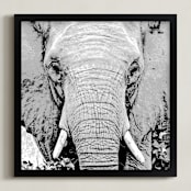 "mr ELEPHANT" - Art Print in elephant gray by Gail Schechter - Framed