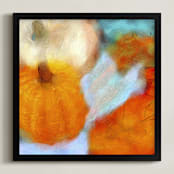 "Autumn Pumpkins" - Art Print in Pumpkin Orange by Andy Mars - Framed