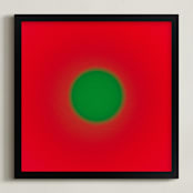 "Sun in the dust. Variations 48" - Art Print in Red and Green by Arash Fattahi Acosta - Framed