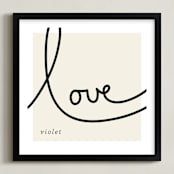 "Sweet Sophistication" - Personalized Art Print in Linen by Erin Pescetto - Framed