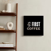 "But First Coffee" - Art Print in Ebony by Alaina Cherup - In a Room