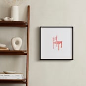 "Theo's Chair" - Art Print in Coral by Vanessa Rossi Design - In a Room