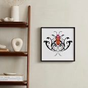 "Pink Beetle" - Art Print in Black & Pink by Katrina Leandro - In a Room