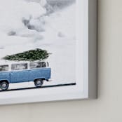 "Christmas in Jupiter" - Art Print in Christmas Blue by Maja Cunningham - Frame Close-up