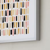 "In A Row" - Art Print in Warm Blush by Annie Clark - Frame Close-up