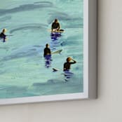 "Waiting, Malibu 2012" - Art Print in Ocean Blue by Annie Seaton - Frame Close-up