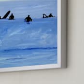 "Waiting For Swell, 2010" - Art Print in cerulean by Annie Seaton - Frame Close-up