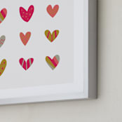 "Heart Party" - Art Print in Tart by Shari Margolin - Frame Close-up