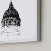 "The Dome 2" - Art Print in Black by IMG_101 - Frame Close-up