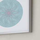 "Planet no.6 Mood" - Art Print in Duck Egg Blue by Jan Shepherd - Frame Close-up