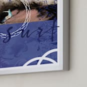 "Surfing Blues" - Art Print in Abyss Blue by Aimee Siberon - Frame Close-up