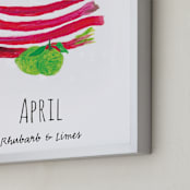 "April Fruits" - Art Print in Rubarb Pink by Kanika Mathur - Frame Close-up