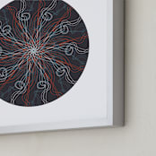 "Planet no.3 Constellation" - Art Print in Blue Red by Jan Shepherd - Frame Close-up