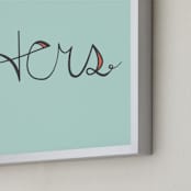 "She's Captured My Soul" - Art Print in Mint by Mayel - Frame Close-up