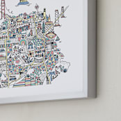 "San Francisco Sketch" - Art Print in Rainbow by Jessie Steury - Frame Close-up