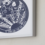 "Sweet Dreams 'til Sunbeams Find You " - Personalized Art Print in Navy by Tanya Lee of Frooted Design - Frame Close-up